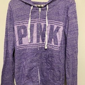 Victoria Secret PINK full zip hoodie Purple NWOT